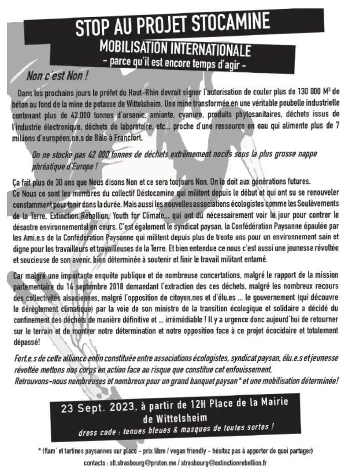 tract stop au projet stocamine mobilisation 23 septembre